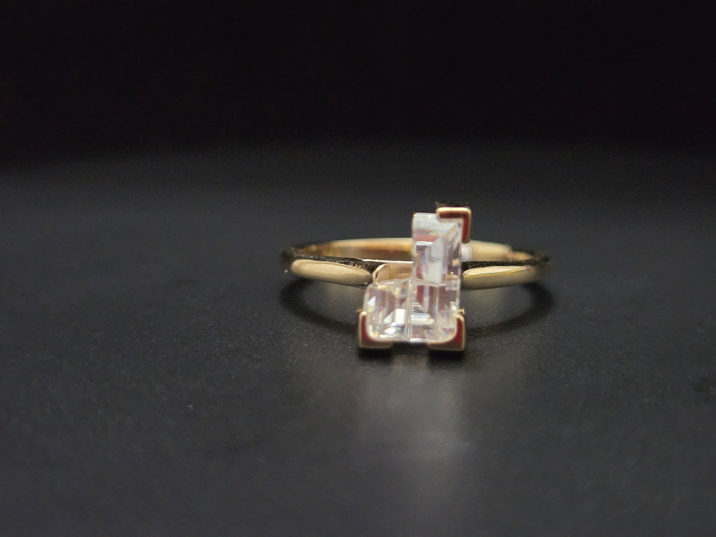 14K Gold J Letter Ring