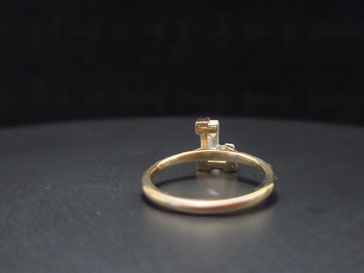 14K Gold J Letter Ring